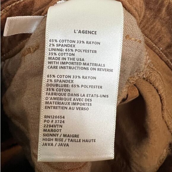 L'agence Margot Skinny High Rise Java Crop Jeans Sz. 24 - Picture 5 of 5